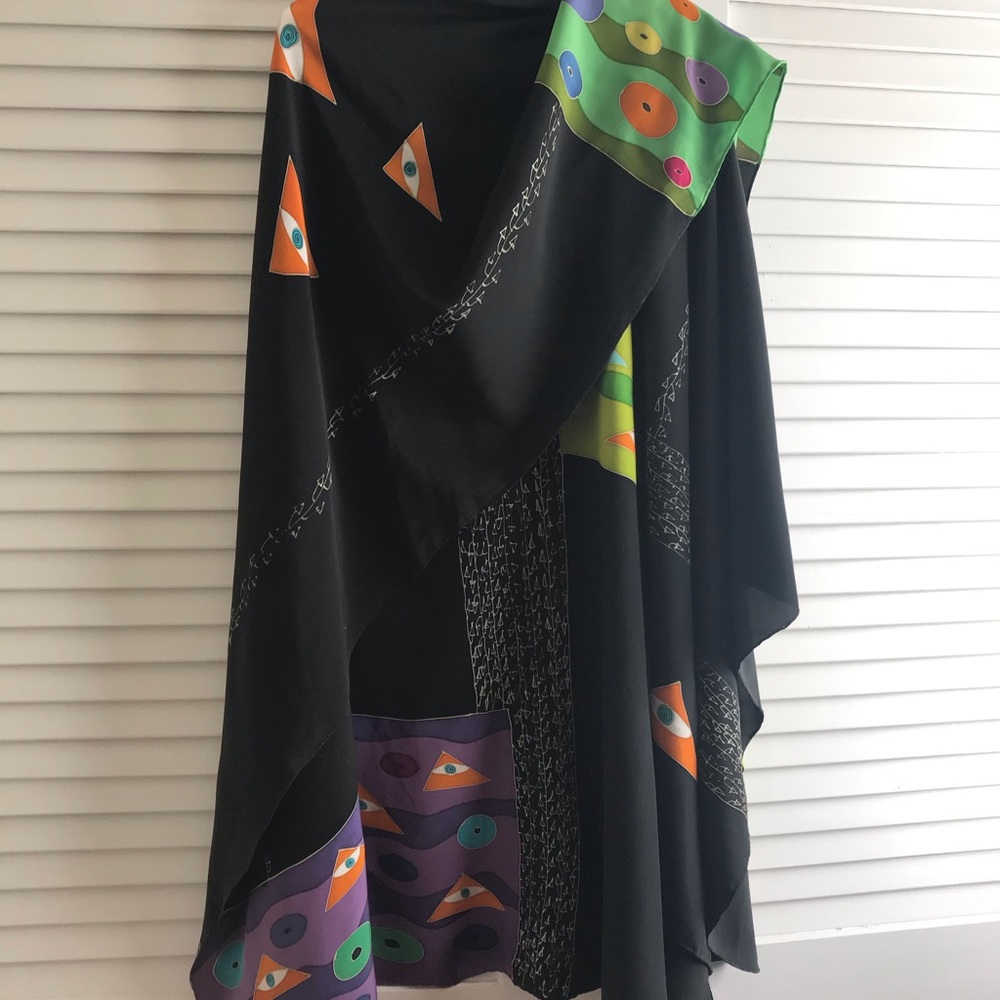 Hand painted silk coat